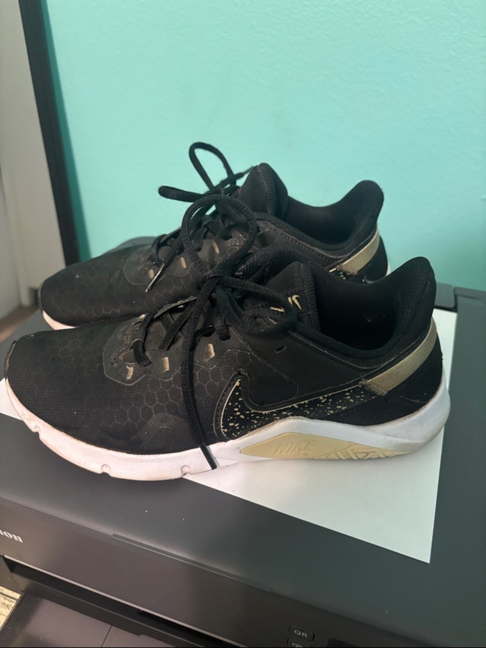 Nike Black and Gold Training Sneakers
